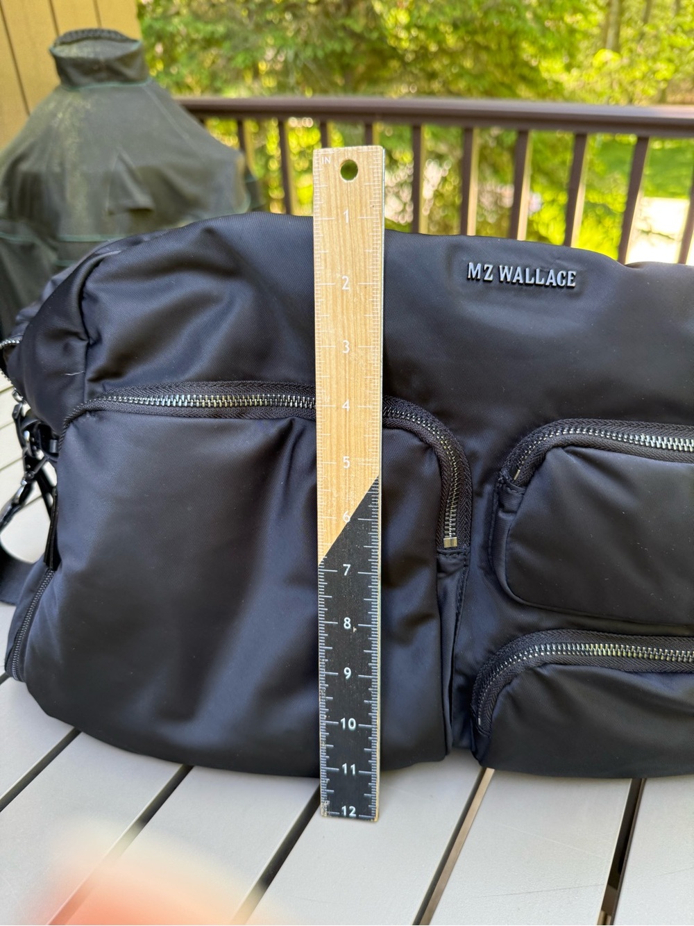 MZ Wallace Black Quilted Duffel with Multiple Front Pockets - Picture 7 of 11